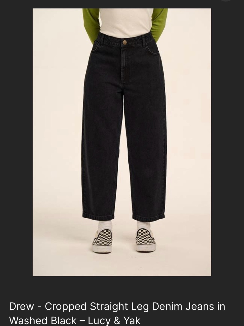 Lucy & Yak Washed Black Denim Waist-Button Jeans